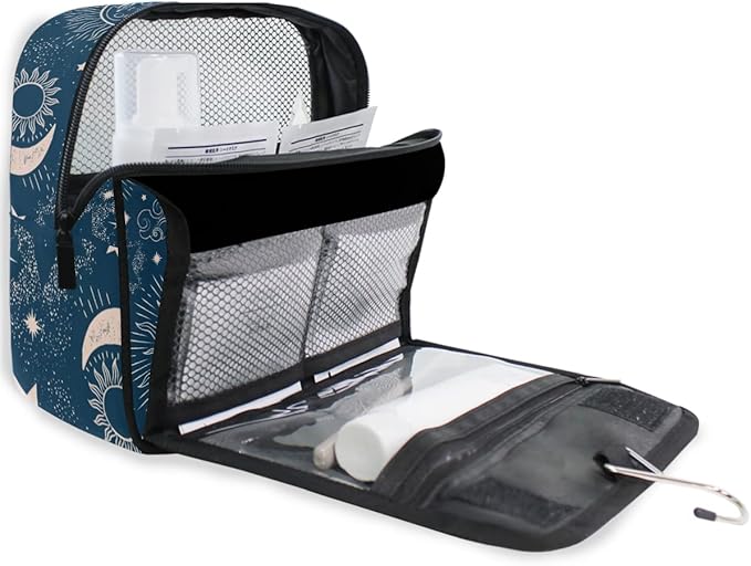 Hanging Travel Toiletry Bag Kit Makeup Case Cosmetics Organizer for Men Women (Starry Sky)