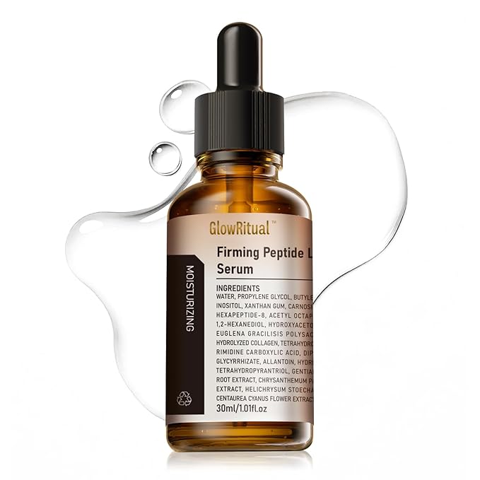 GlowRitual Firming Peptide Lifting Serum, Multi-Peptide Collagen Serum for Face, Daily Anti-Aging Serum to Smooth Fine Lines, Lightweight & Layerable for All Skin Types (1 Pack)