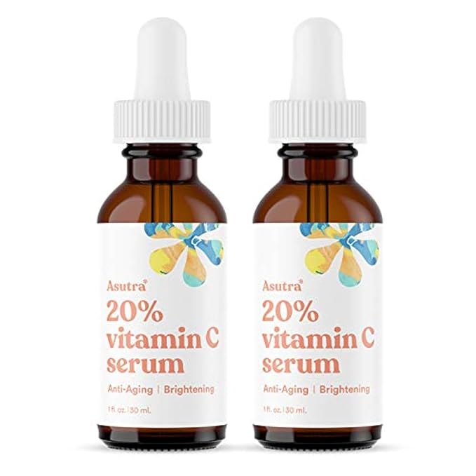 ASUTRA 2 Pack 20% Vitamin C Serum, 1 fl oz (Pack of 2) (1 Fl Oz)
