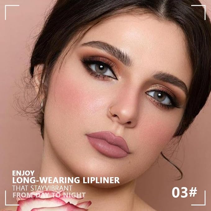 FeiCuiYun Matte Calligraphy Liquid Lip Liner Lipstick Pencil, Lunar Berry Long-Lasting Transfer-Proof Lip Stain, Lightweight Lipstick, Sheer Buildable Color, Fades to a Natural Wash of Colors