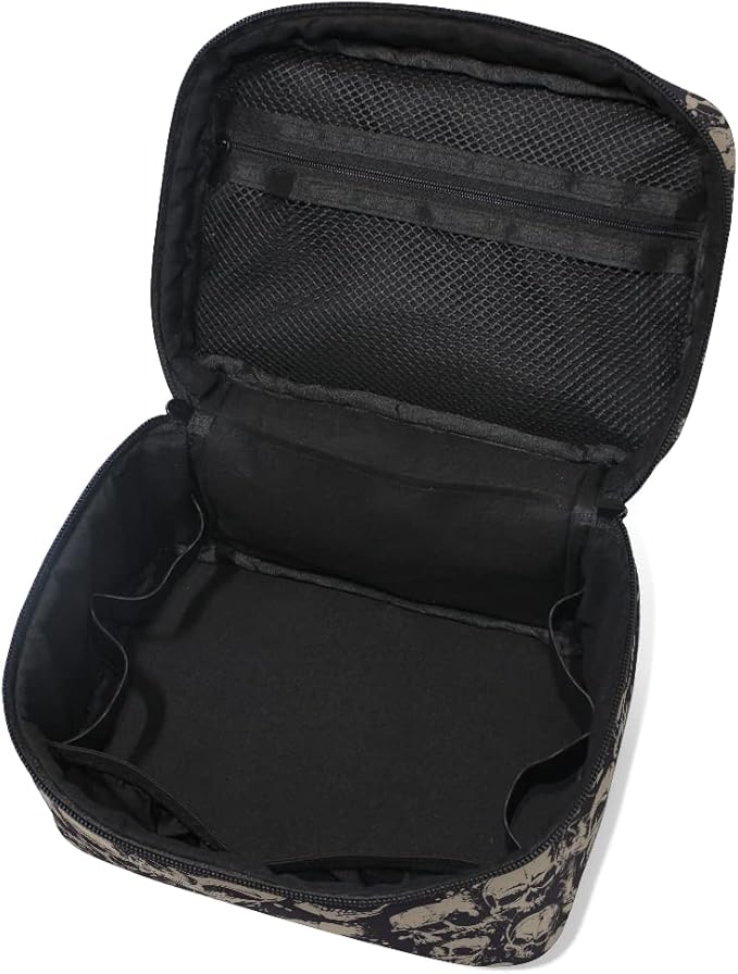 MNSRUU Makeup Bag, Grunge Skulls Travel Makeup Organizer Bag Cosmetic Cases Toiletry Bags for Girl Women Ladies