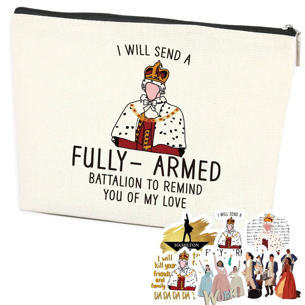 Azteoiz Fun Makeup Bag and 5 Stickers Hamil-ton Musical Gift