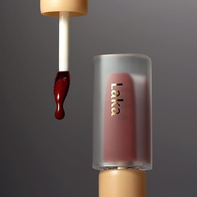 Laka Fruity Glam Tint, Glowing Lip Stain with Wide Color Spectrum, Hydrating & Lightweight Texture, Long-Lasting Bold Stain, Non-Sticky, Vegan, K-Beauty (#125 Mango, 4.5g/0.15oz)