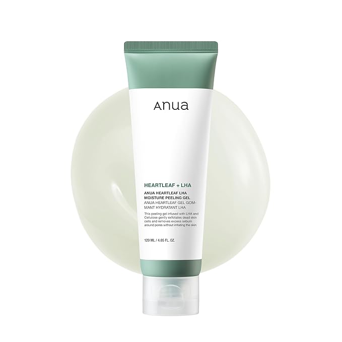 Anua Heartleaf LHA Moisture Peeling Gel, Gentle Exfoliation, Hydrating Facial Peel, Pore Care, Dead Skin Removal, Natural Cellulose, Soothing & Exfoliating for Normal Skin, Korean Skincare, 4.05 fl oz