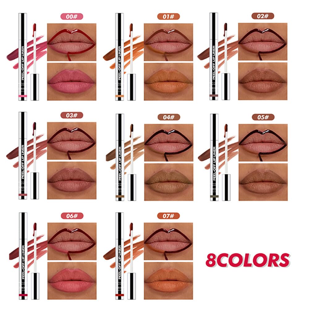 Hxssll Matte Lip Gloss Stain-Peel Off Lip Liner Tattoo, Brownish Red Lip Tint，Long Lasting Peel Off Lip Stain, Waterproof Transfer-proof Lip Mask Lip Liner Peel Off Lip Gloss,Stayn Lip Makeup. #03