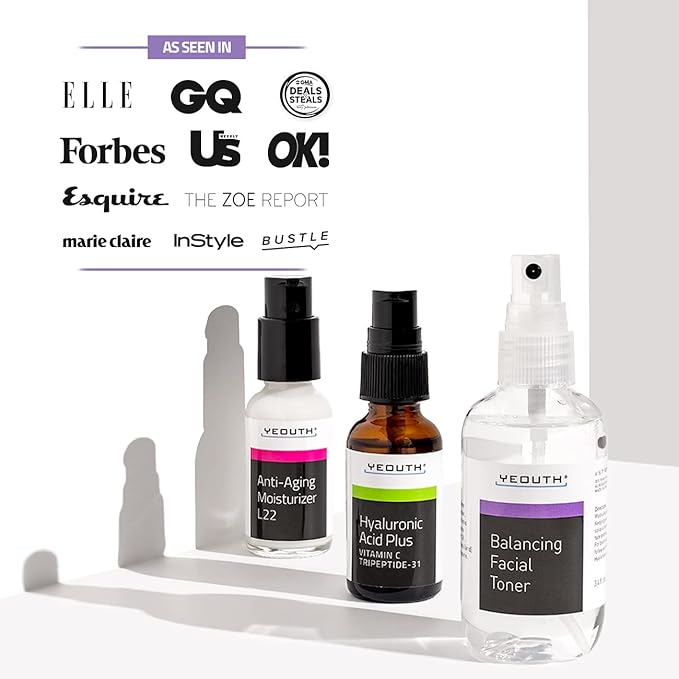 YEOUTH Skin Care Set for Visibly Smoother-Looking Skin 3-Piece