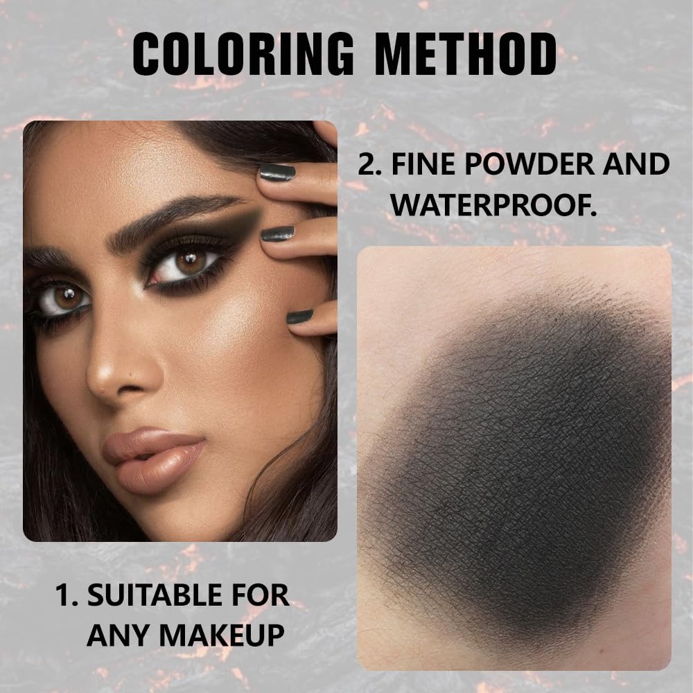 FeiCuiYun Matte Single Eye Shadow Palette Makeup, Matte Black Monochrome Eyeshadow For Older Women, Mini Pressed Monochrome Pigmented Waterproof Sombras Para Ojos,Vegan, Talc, Paraben&Cruelty Free, 07