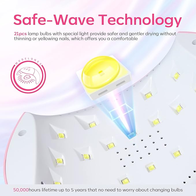 Modelones UV Nail Lamp 48 W Nail Dryer with 3 Timer Settings