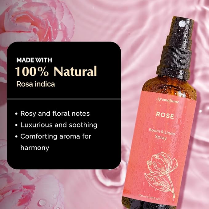 Rose Air Freshener Spray for Room, Linen & Pillow 100ml by Aromafume