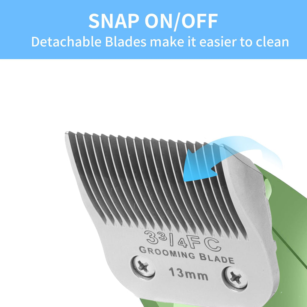 MEMIRY 3 Pcs Size 3-3/4FC Detachable Dog Grooming Blades, Compatible with Andis, Oster A5, Wahl KM10 Series Clippers, Cut Length 13mm, Silver(3-3/4FC 13mm, 3Packs)