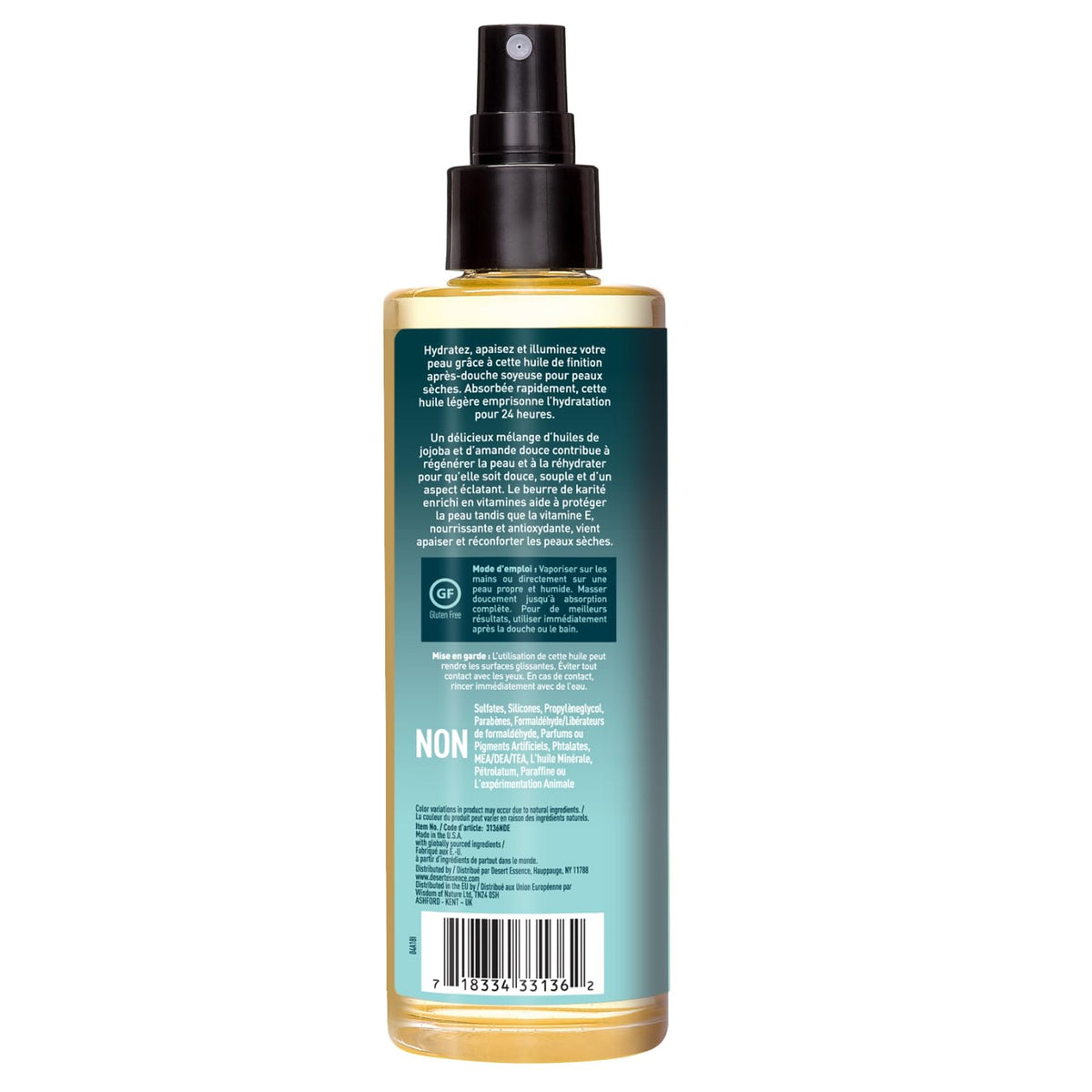 Desert Essence Jojoba & Sweet Almond Body Oil Spray, 8.28 fl oz