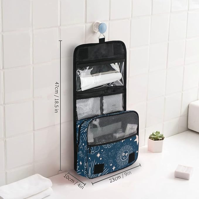 Hanging Travel Toiletry Bag Kit Makeup Case Cosmetics Organizer for Men Women (Starry Sky)