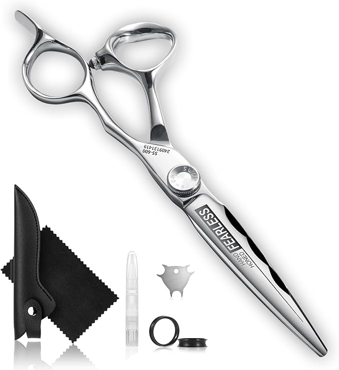 GGPH Professional Hair Cutting Scissors - SUS 440C & Cobalt Stainless Steel Barber Shears Fine Adjustment Tension Premium Shears for Hair Cutting (Hair Cutting Scissors S5, 5.5 Inches)