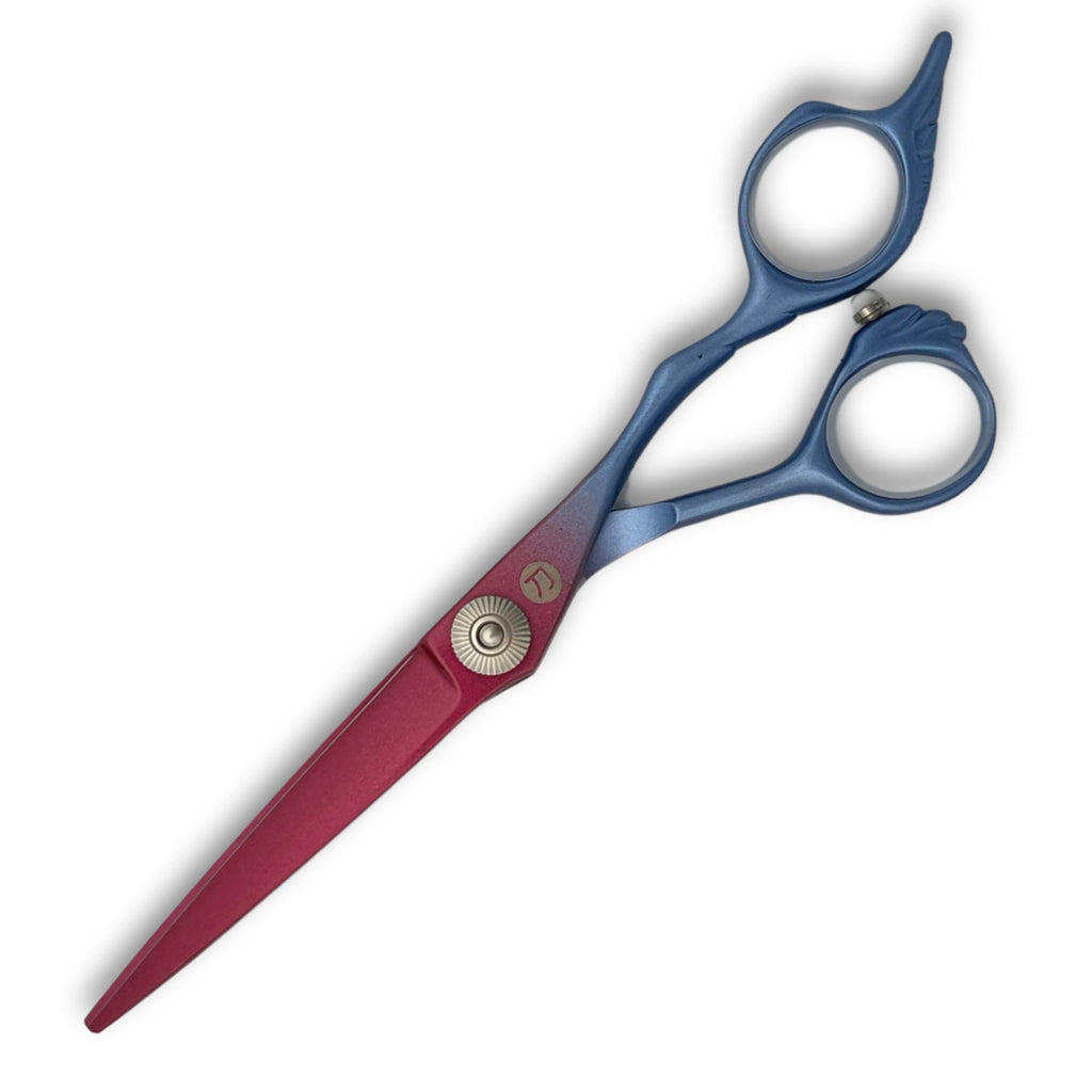 6 Inch Hair Shears Set - Rainbow Color Hair Cutting Scissors and Texturizing Shears - 440C Stainless Steel With Titanium Coating - Convex Blades for Wet or Dry Hair (Hair Cutting Shears)