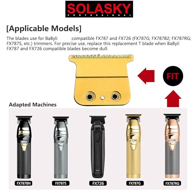 SOLASKY FX707 Replacement Trimmer Ceramic Blades Compatible with BaByL FX787 & FX726 Trimmer FX707Z Replacement Blades for BaByL Trimmer Blade