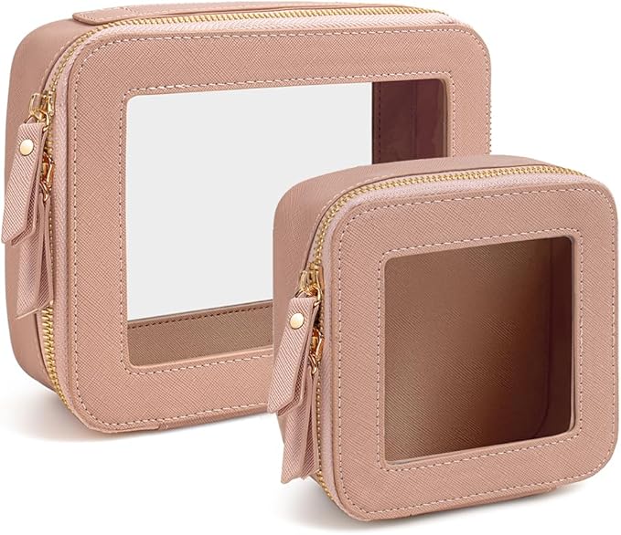 Clear Mahjong Tile Bag, Makeup Bag Set Travel Makeup Case Clear Cosmetic Travel Bag Small Makeup Organizer Mini Make Up Pouch for Purse Waterproof Toiletry Bag Portable Car Essentials Car Organizer