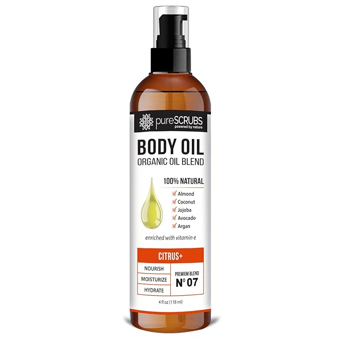 pureSCRUBS Ultra Moisturizing Citrus Body Oil for Dry Skin, 4 oz