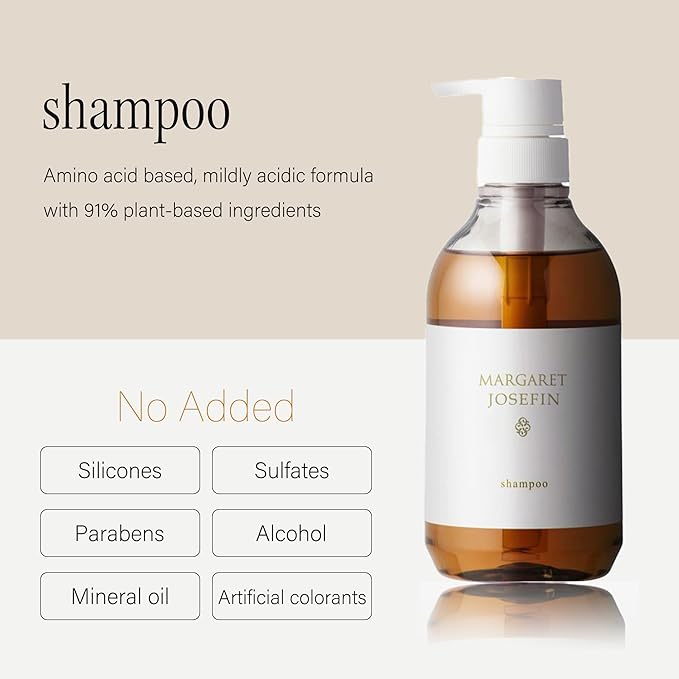 MARGARET JOSEFIN Japanese Hotel Shampoo, Salon Quality Hair Care, Sulfate Free, Green Tea Scent, 16.9 fl oz (500mL)