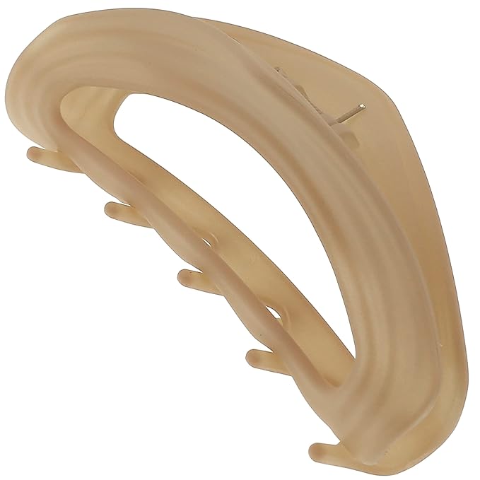 Camila Paris CP3528 French Hair Clips for Women, 3" Beige, Medium Claw Clip Strong Hold All Day, No Damage No Slip Claw Clips for Thick Curly Wavy Fine Straight Hair, Jaw Clip Made in France