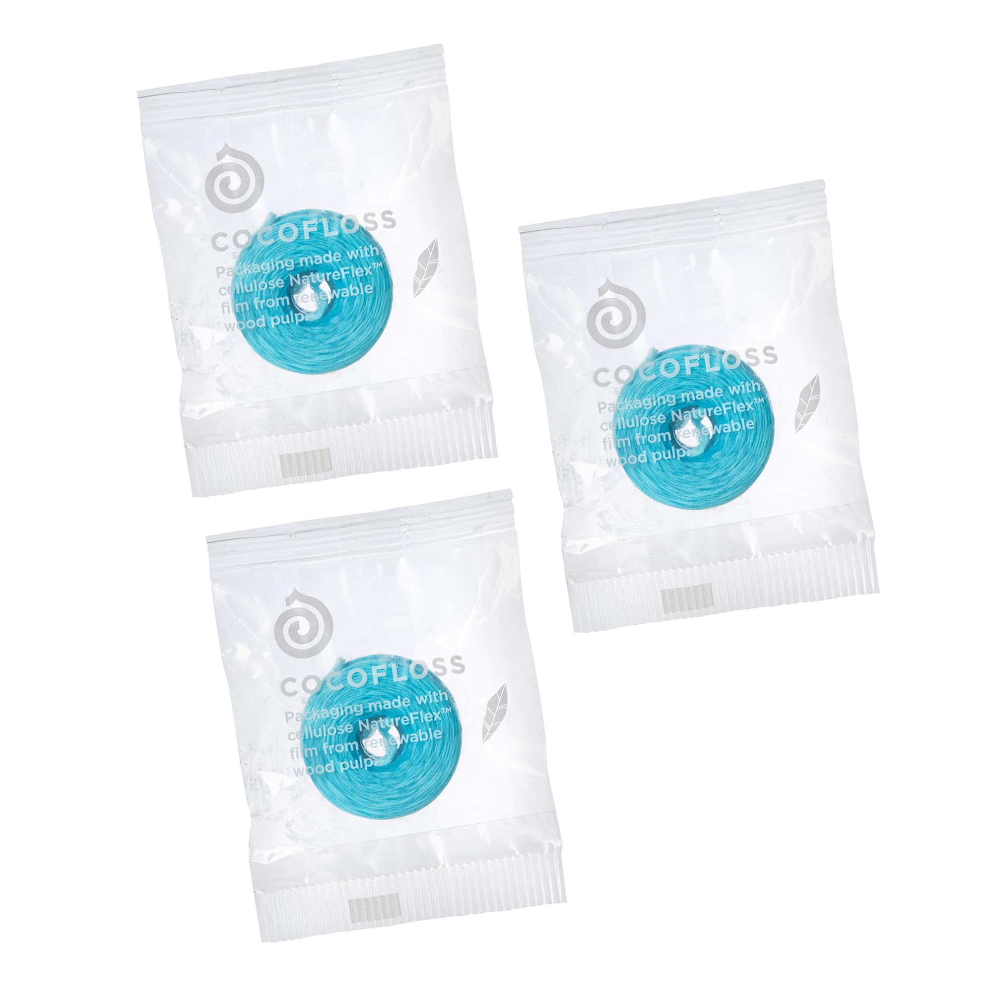 Cocofloss Woven Dental Floss Refill by COCOLAB, Mint Scent, 3-Pack