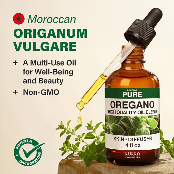 100% Pure Oregano Oil - 4 Fl Oz Oregano Essential Oil for Hair, Skin, Diffuser, Aromatherapy & DIY Soap Making Scent