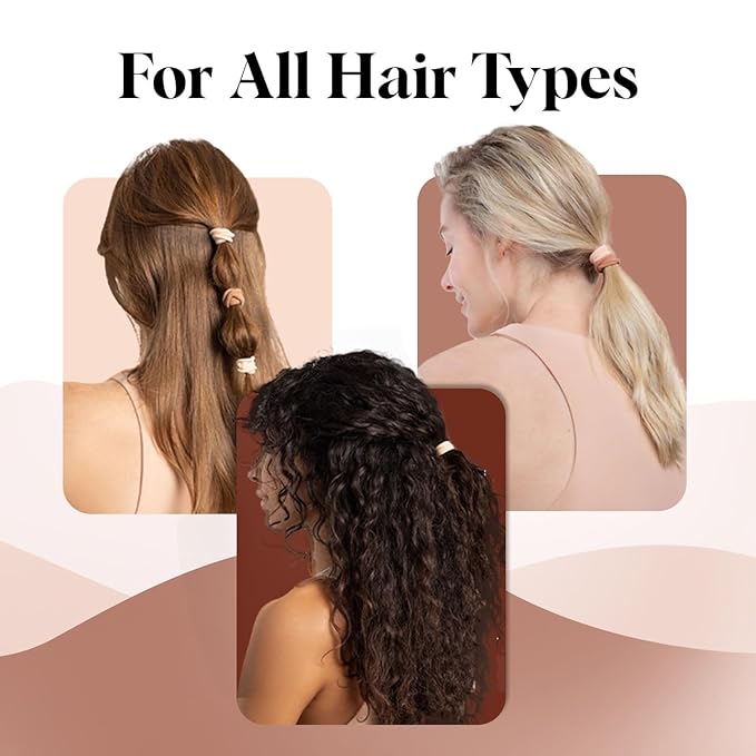 Kitsch Elastic Hair Ties No Damage | Stretchable Hair Bands - Blush 20pcs