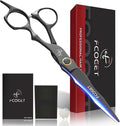 Fcoget Professional Hair Cutting Scissors, High-End Japanese 440C Stainless Steel Hair Cutting Shears with Sharp Edge Blades, 6.8 inch Hair Scissors, Right Hand Scissors for Salon, Home, Pet