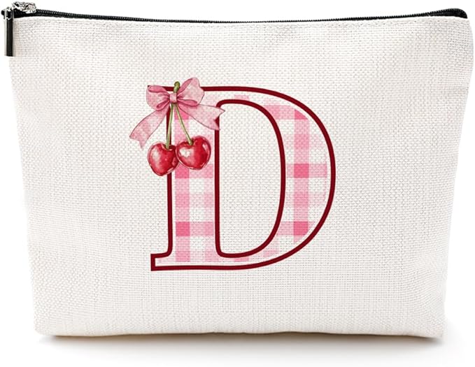 CQM Cherry Bag Initial D Makeup Bag Cherry Gifts for Women Cosmetic Bags