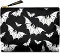 GEGEPINK Cute Makeup Bag for Purse Waterproof Cosmetic Bags for Women Funny Smooth Zipper Travel Toiletry Pouch 10X8 Inches-Halloween Bat Makeup pouch
