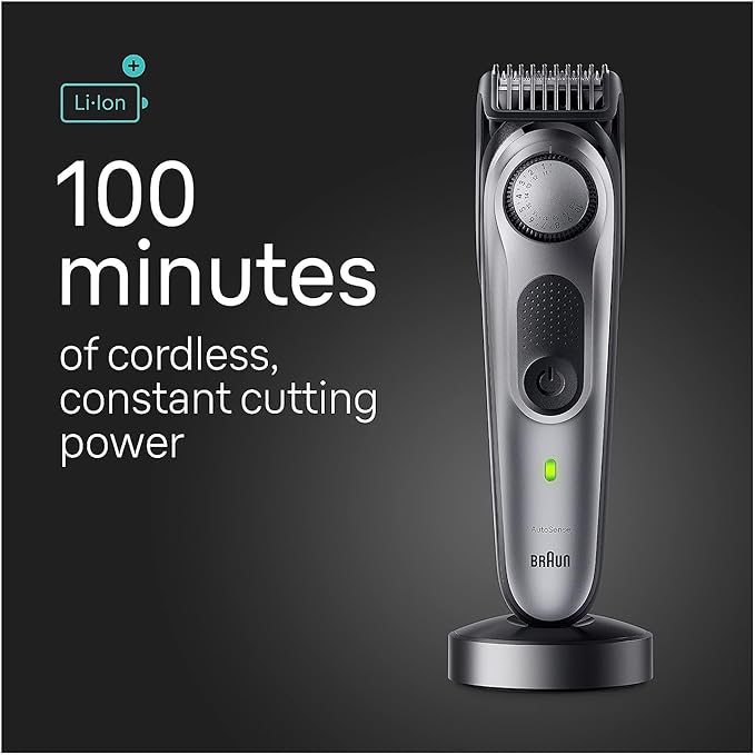 Braun All-in-One Men's Shaving Kit Series 7 7440, 12-in-1 Beard, Face, Nose, Ear Trimmer, Hair Clippers, Body Groomer and Manscaping + Travel Case + Charging Stand