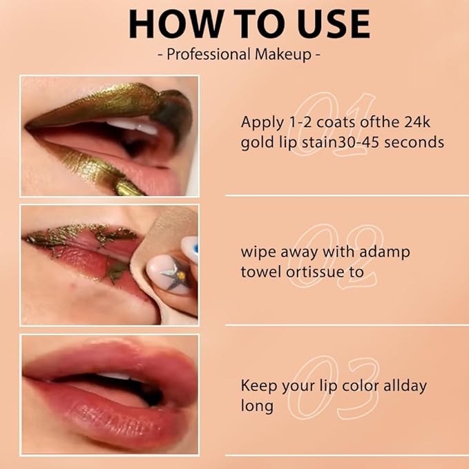 Hxssll Lip Stain Peel Off Masque - Peel Off Lip Stain Tattoo, Peel-Off Lip Tint，Long Lasting Waterproof Transfer-proof Lip Mask Lip Stains Peel Off Lip Gloss,Stay Lip Makeup D03#
