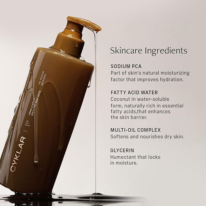 CYKLAR Sensorial Multi-Oil Body Wash Cleanser, Vanilla Verve 16.5 Fl Oz