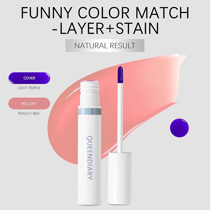 QueenDiary Lip Stain Peel Off Lip Gloss All Day Long Lasting Waterproof And Transferproof Lip Tint - Matte Finish Peel Off Lip Liner