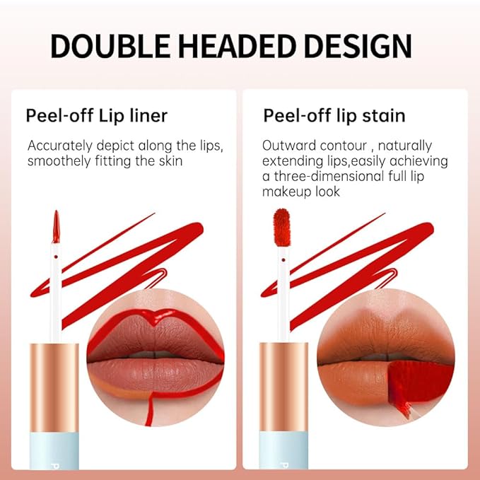 KXmzeG Matte Lip Liner Peel Off Lip Stain, Long Lasting Peel Off Lip Liner Stain, Peel-off Lip Gloss For All Skin Types, Transfer-proof Highly Pigmented Color Waterproof, (03#, Pack of 1)