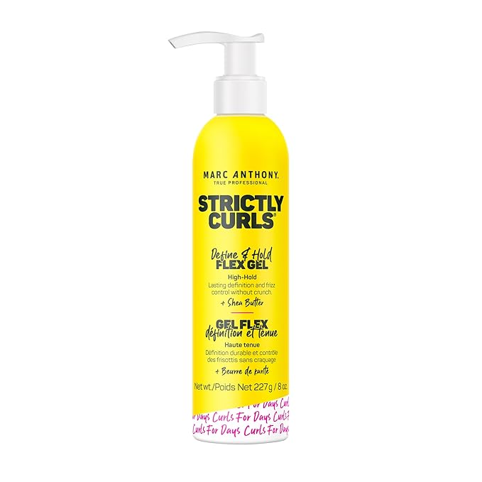 Marc Anthony Hair Styling Gel for Curly Hair, Strictly Curls - Long Lasting Strong Hold Curl Defining Hair Gel for Medium & Coarse Curls - Added Shine & No Flaking - Hair Products Reduces Frizz