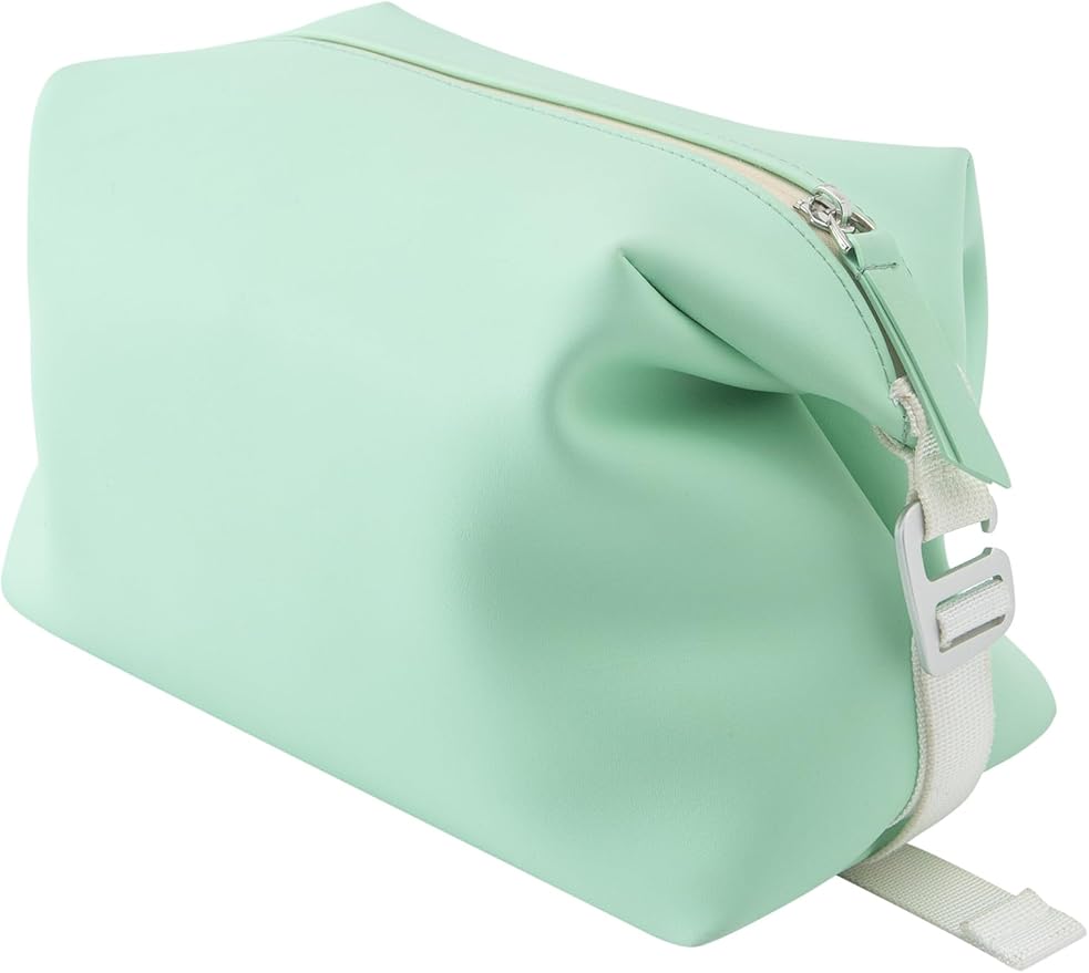 Onbagway 6"x9.84" 4.5L Silicone Toiletry Bag, Turquoise Blue