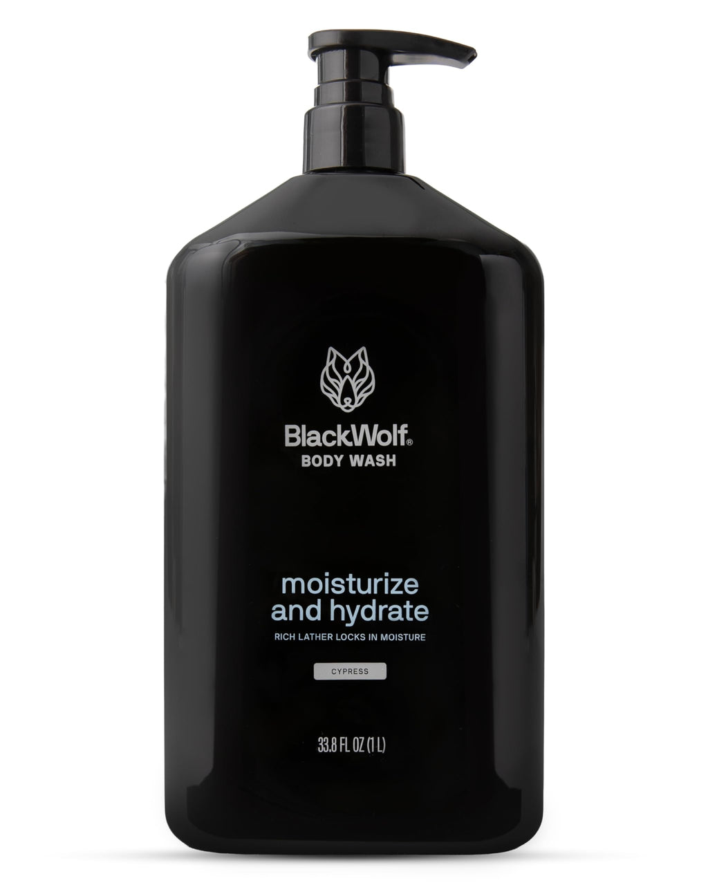 Black Wolf Moisturizing Body Wash for Men, Sandalwood - Hydrating Bodywash