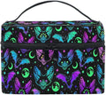 MNSRUU Makeup Bags, Gothic Bats Moons and Stars Makeup Organizer Bags Toiletry Bag Box Travel Cosmetic Bag Make Up Train Case for Women Teen Girl Ladies