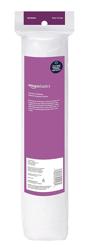 Amazon Essentials Exfoliating Cotton Round, 600 Count (6 Packs of 100) (Previously Amazon Basics)