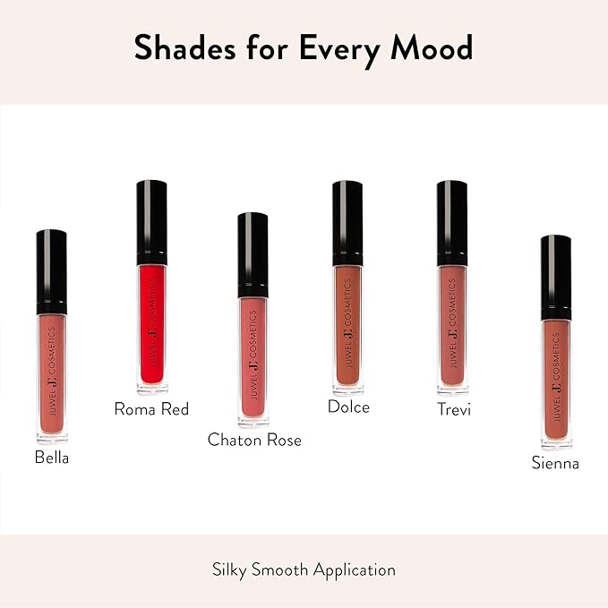 Juwel Cosmetics Liquid Lipstick for Women, High Pigment Long Lasting Lipstick, Lightweight Creamy Finish, Transfer-Proof Mineral-Based Formula, Cruelty-Free & Lead-Free Lip Color, Chaton Rose