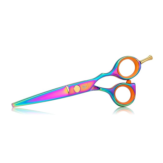 Smith Chu Hair Cutting Scissor - 5 Inch Barber Hair Shear, Rainbow
