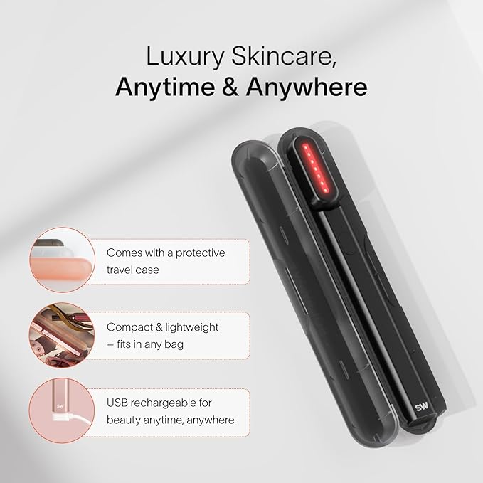 Solawave 4-in-1 Red Light Therapy Wand for Face & Neck (Charcoal)