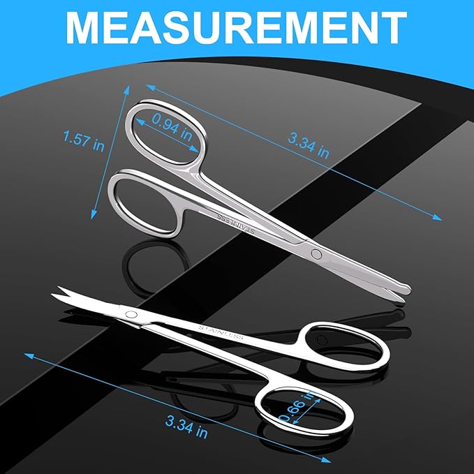 Ptiysta Safety Tip Grooming Scissors, Curved & Rounded, 2 Pack