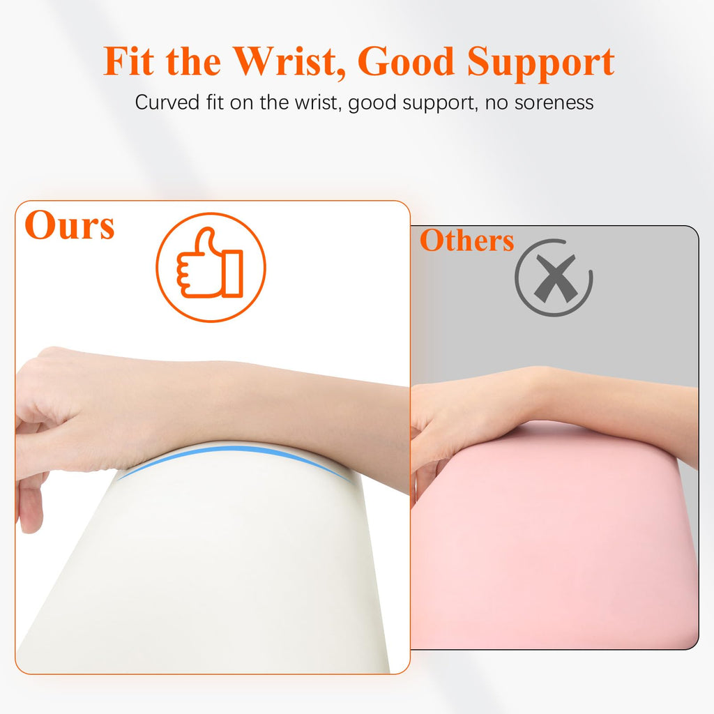Erasable Arm Rest for Nails Tech, Luxury Nail Arm Rest White Manicure Hand Rest for Nails Tech with Non-Slip Aluminum Alloy Legs, Cleanable Technology Leather
