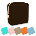 UIXIZQ Mini Makeup Pouch for Purse, Small Cosmetic Bag Pouch Nylon Travel Toiletry Organizers Bag for Women Girls, Cute Zipper Coin Purse Preppy Storage Purse for School Work(Mini-Chocolate)