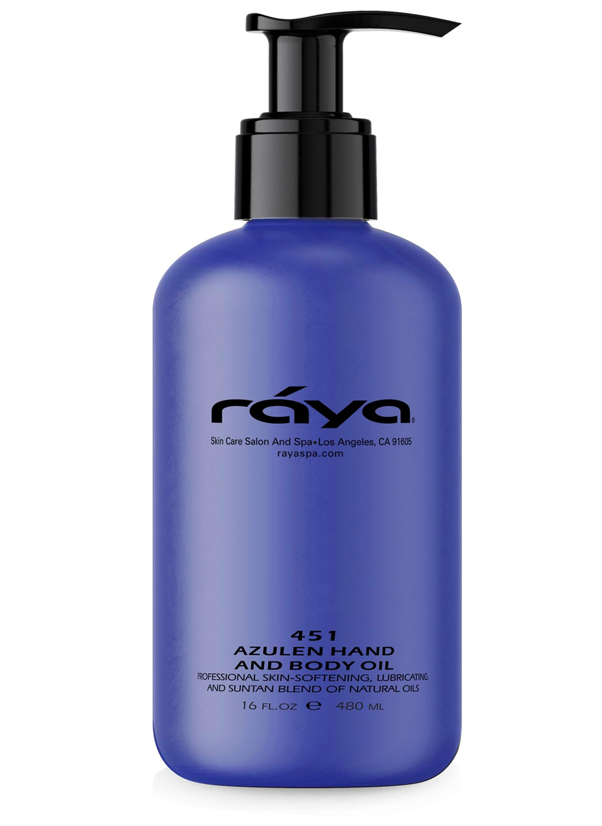 Raya Azulen Hand and Body Oil 16 oz (451) | Softening and Natural Blend of Oils for Hands, Arms, Legs, and Body | Great as a Body Massage Oil | Great for All Skin