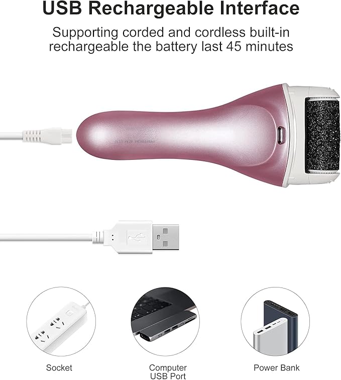 Electric Foot Callus Remover, Rechargeable Foot File for Dead Skin Care