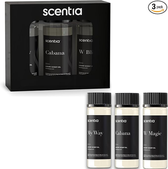 Scentia Hotel Diffuser Oil Gift Set, 3x20ml - Miami One, Coastal & W Bliss Fragrance Oils Inspired by 1 Hotel Miami & W Hotel - Made in USA, IFRA Certified - Aromatherapy Discovery Set