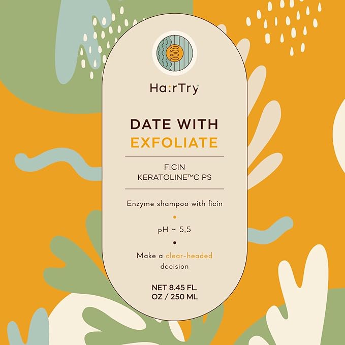 Hair Try Date With Exfoliate – Multi-Function Enzymatic Exfoliating Shampoo with Ficin – For Deep Cleansing & Refreshing of the Scalp – Net 8.45 Fl. Oz/ 250 ml