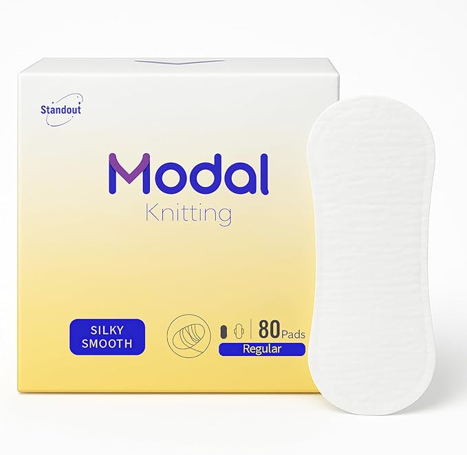 MODAL Silk-Ultra Thin Winged Panty Liners for Women, 80 Count